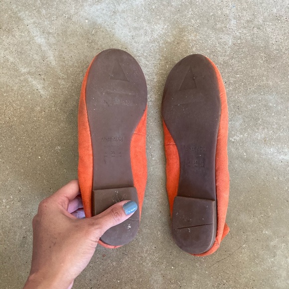 Women’s Orange Ballet Flats - Picture 2 of 2